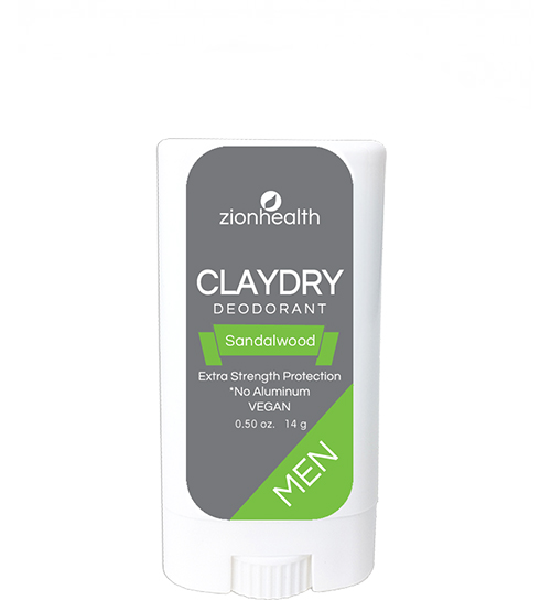 Travel Size Clay Dry Bold - Sandalwood Men Vegan Deodorant 0.50 oz.